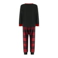 thumbnail image 5 of Qiylii Christmas Family Pajamas Matching Set, Letters Print Long Sleeve Tops with Plaid Pants Sleepwear Loungewear for Holiday Pjs, 5 of 10