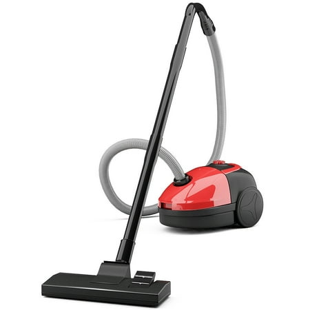 Floor Canister Vacuum Cleaner Costway Vacuum Cleaner Canister Bagged Cord Rewind Carpet Hard Floor w Washable Filter ()
