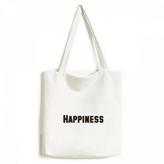 Happiness Word Inspirational Quote Sayings Tote Canvas Bag Shopping Satchel Casual Handbag