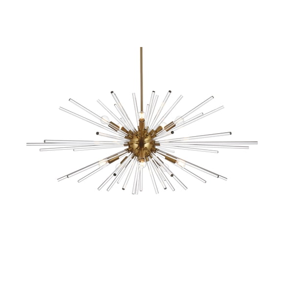 Sienna 42 inch crystal rod pendant in gold