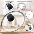 thumbnail image 3 of ACDANC Universal Lid for Pots,Pans and Skillets,6.5Inch /17Cm Clear Glass Pot Lid with Heat Resistant Silicone Handle, 3 of 7
