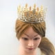 thumbnail image 3 of Tiara nupcial barroca con corona de diamantes de imitación transparentes para desfile, disfraz dorado y plateado, 3 of 9
