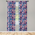 thumbnail image 3 of Ambesonne USA Curtains, Traditional Easter Eggs, Pair of 28"x63", Navy Blue White Red, 3 of 5