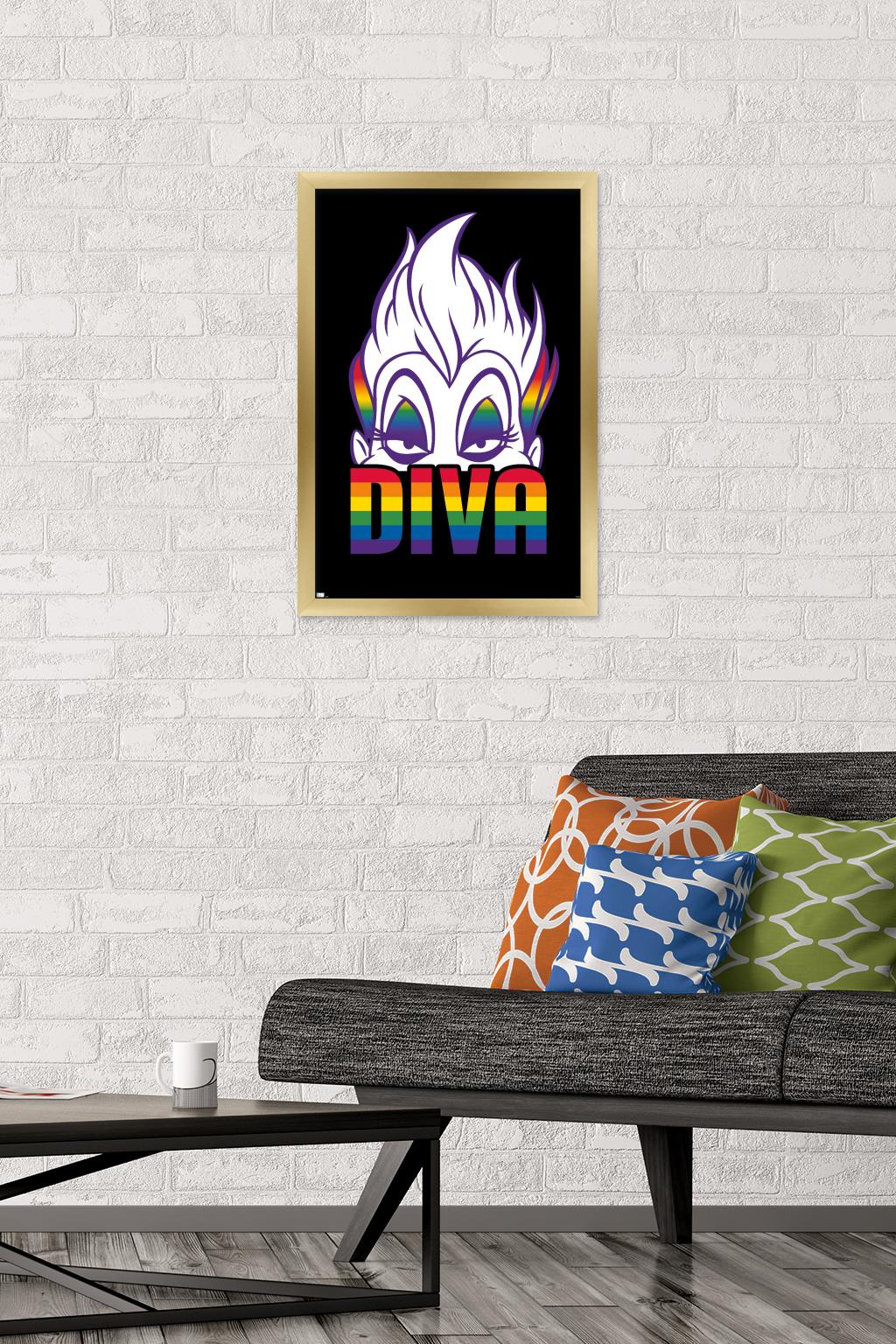Disney - Ursula - Diva Wall Poster, 14.725" x 22.375", Framed