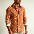 thumbnail image 4 of SGFCWSX Men's Floral Print Shirt Long Sleeve Button Down Casual Fashion Slim Fit Vintage Shirts Multicolor Size XS, 4 of 5