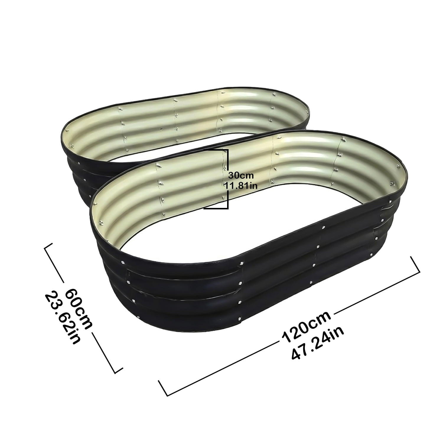 Rust-Resistant Heavy Duty Steel Raised Garden Bed, 4x2x1ft Oval Metal Planter Box, Easy Assembly for Outdoor Vegetable, Flower, Herb Gardening