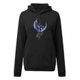 thumbnail image 4 of Jinhomg Fashion Print Sweatshirts for Women Casual Comfy Long Sleeve Drawstring Hoodies Fall Lightweight Thin Fleece Pullovers with Kangaroo Pocket Spring Saving Today Black XXL, 4 of 9
