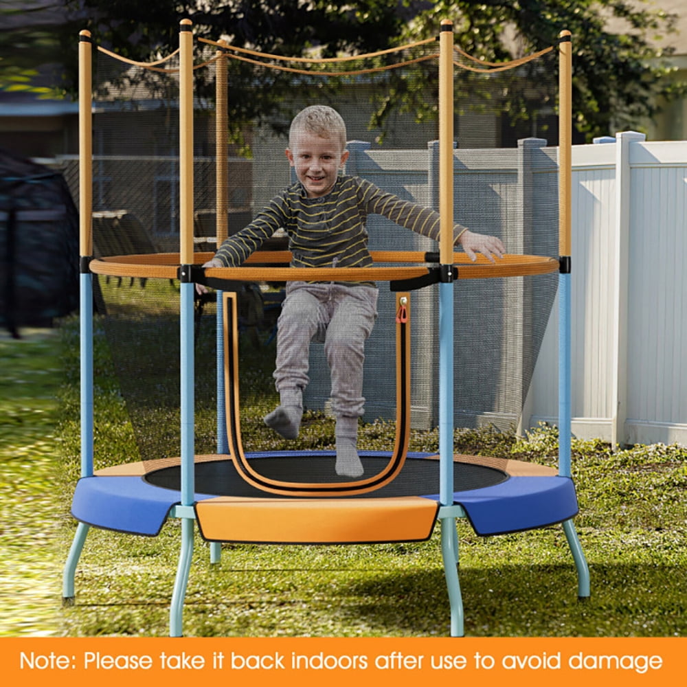 Aimee Lii 48" Toddler Trampoline with Safety Enclosure Net, Large Trampoline for Backyards, Outdoor Kids Trampoline-Orange