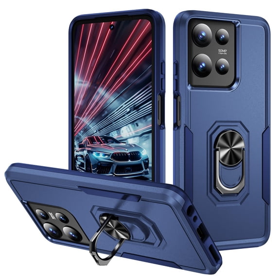 Military Grade TUFF Shockproof Hybrid Armor Case with Ring Grip for Motorola Moto G Stylus 2025 - Blue