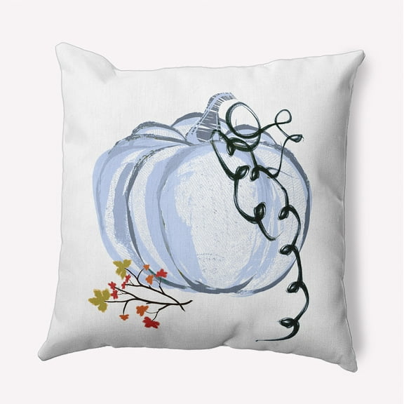 16" x 16" Simply Daisy Pumpkin Love Polyester Indoor/Outdoor Pillow, Misty Blue Qty 1