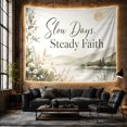 thumbnail image 6 of Slow Days, Steady Faith Above Sage Mountains and Lake, Dreamy Watercolor for Faith Art Lovers, Nature Wall Art, New Home Gift, Tapestry Wall Hanging for Bedroom and Study Room, 6 of 7
