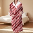 thumbnail image 2 of Women's Fleece Plush Robe Long Warm Plush Bathrobe Loungewear Jacket Printed Comfort Robe, 2 of 5