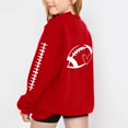 thumbnail image 5 of KAUOD Girls Letter Print Sweatshirt Football Graphic Crewneck Pullover Long Sleeve Sweaters Kids Casual Fashion Top School Hoodies, 5 of 6