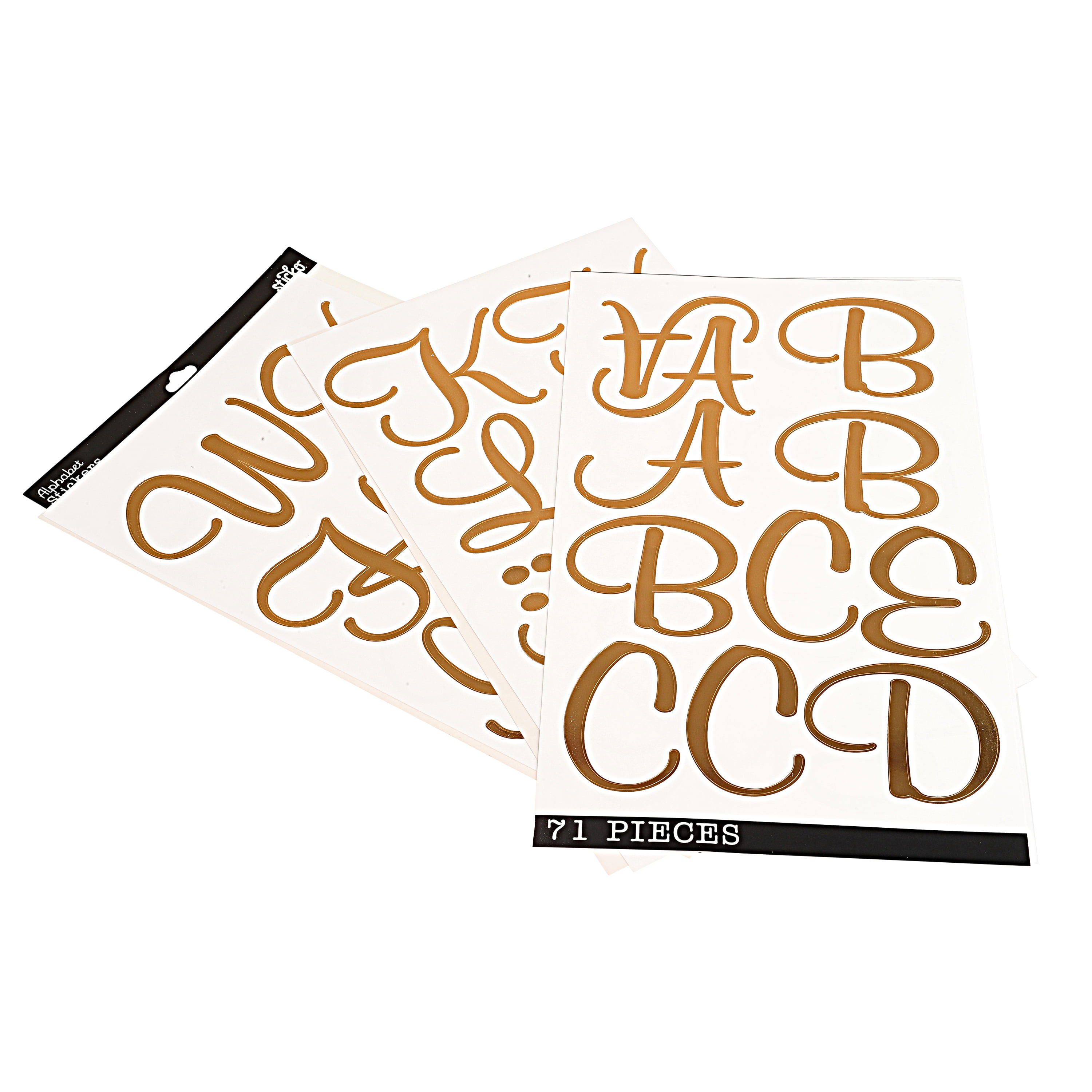 Sticko Solid Small Gold Carnival Alphabet Paper Stickers, 83 Piece