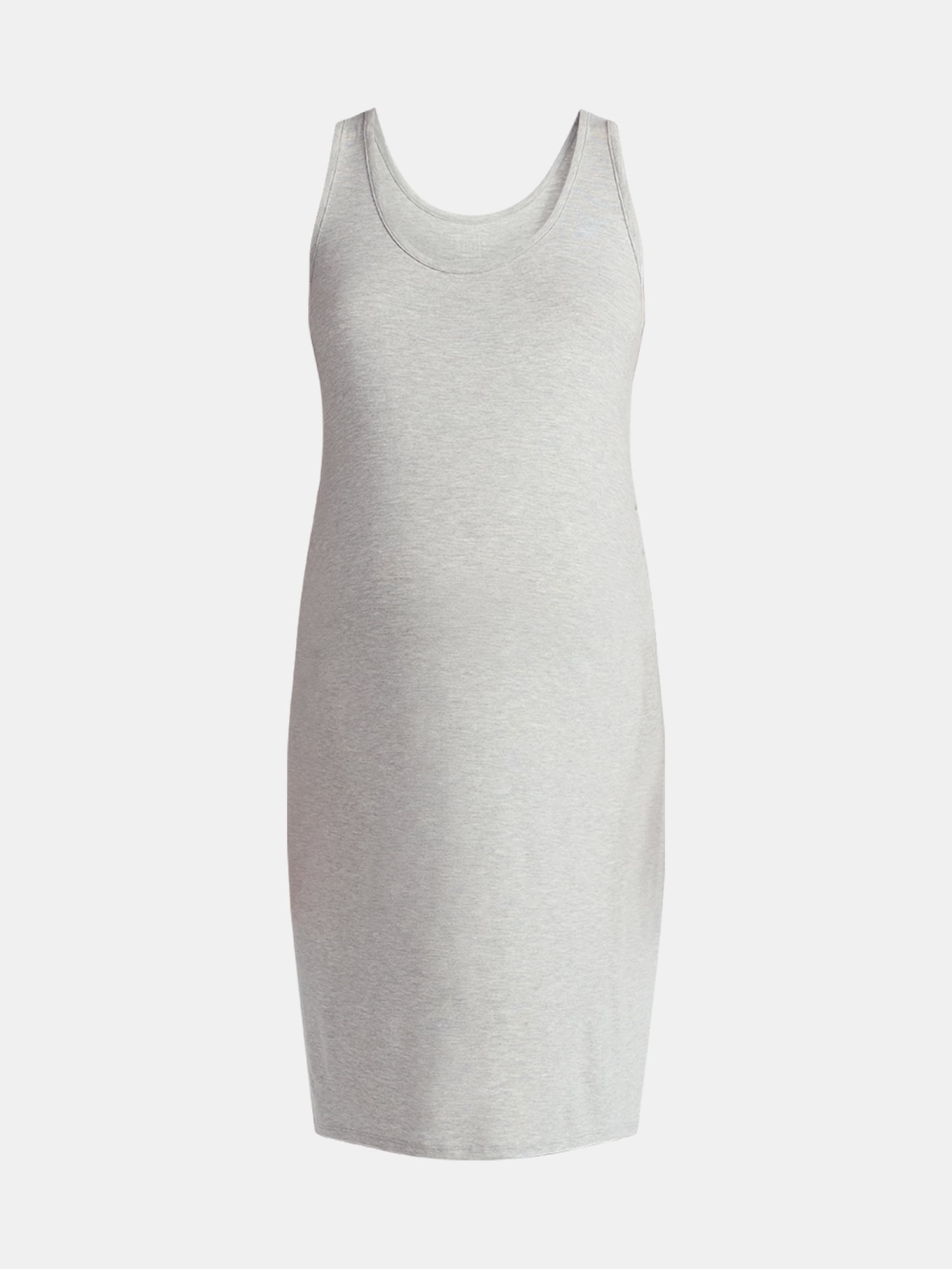 Time and Tru Women's Maternity Sleeveless Shirred Tank Dress, Size S-XXL