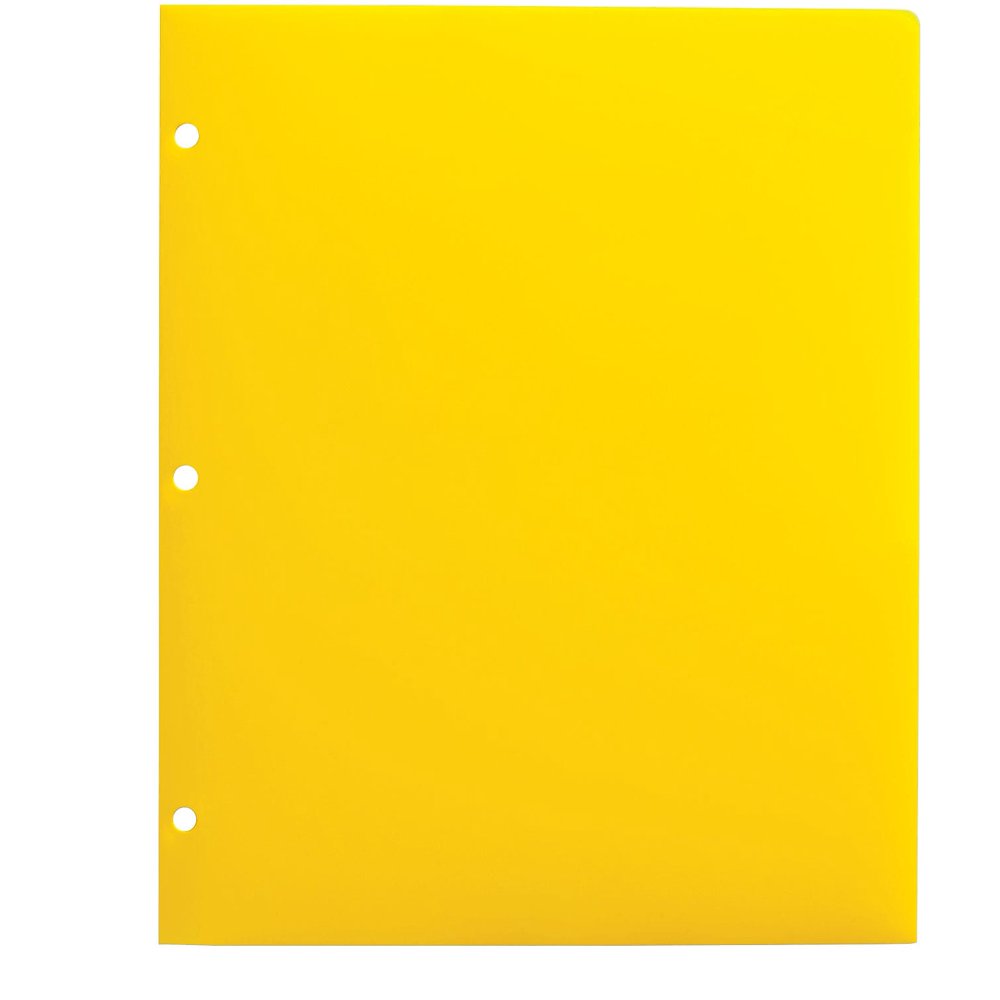 Staples 3Hole Punched 2Pocket Portfolios Yellow 52805