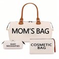 thumbnail image 1 of SNNROO 3pcs/Set Tote Shoulder Diaper Bag With Dry/Wet Separation  Bottle Compartment For Traveling Moms, 1 of 7