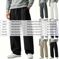 thumbnail image 2 of Umfun Men Loose Wide Leg Sweat Pants Solid Casual Comfort Basic Trousers Soft Daily Home Street Full Length Pants, 2 of 8