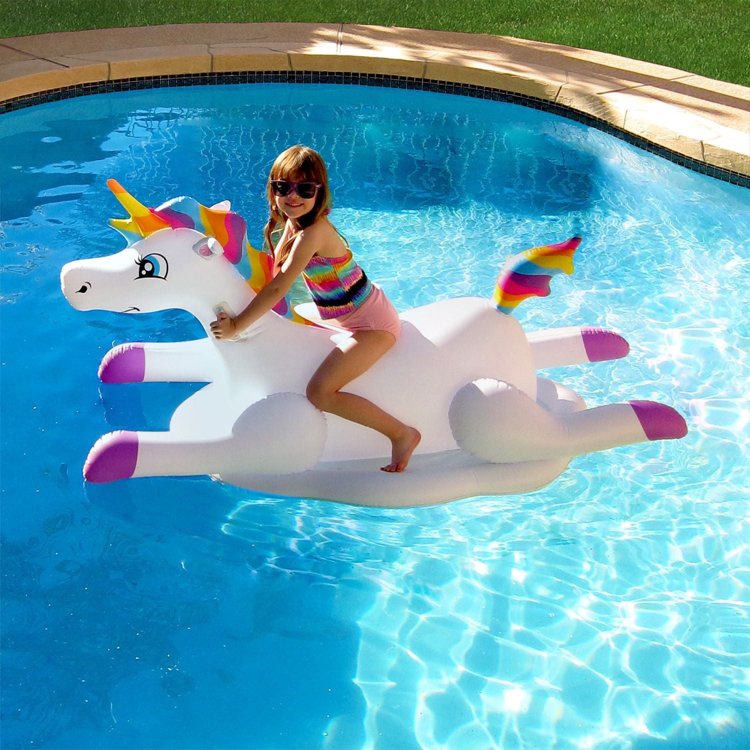 Jouet de piscine gonflable en forme de licorne chevaucheuse de nuages de Blue Wave