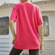 thumbnail image 4 of Gibobby Playera de Manga Corta con Cuello Redondo Camiseta holgada manga corta con cuello redondo y estampado labios a la y americana para mujer Top primavera y vera(Rosa caliente,XL), 4 of 4