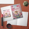 thumbnail image 3 of Hello Valentine’s Day Pomeranian Flower Crown Romantic Pink Floral 5x7in Folded Greeting Card Pom Dog Lover Gifts Single Note Card with Envelope - 00031, 3 of 5