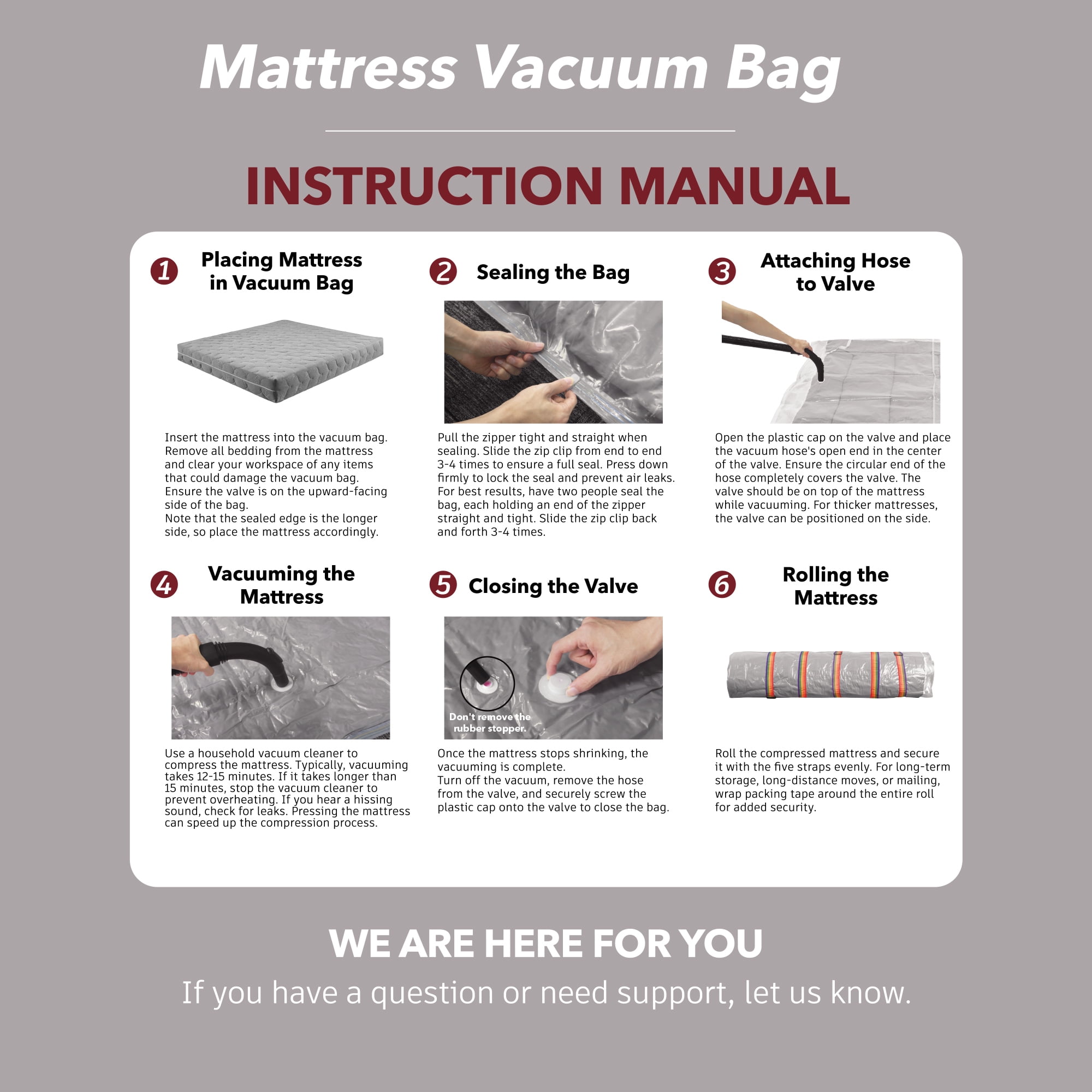 Sesiiduo Mattress Vacuum Bag for Moving, Vacuum Seal Mattress Bag for Memory Foam, Compression and Storage for Returns, Leakproof Valve and Double Zip Seal (Queen)