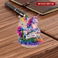 thumbnail image 4 of Rotating acrylic display featuring a unicorn with a Trans Rights sign on glitter grass adorned with translucent resin layers and falling transgender flags, 4 of 8