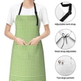 thumbnail image 4 of Kdxio Green Gingham Apron with Pockets Adjustable Kitchen Aprons for Men Women Waterproof Aprons for Cooking,Drawing,Crafting, Baking Household Cleaning, 4 of 8