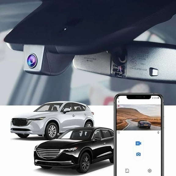 Fitcamx 4K Dash Cam for 2017-2025 Mazda CX-5 Select Preferred Premium Plus Carbon Turbo Sport Grand Touring (Has Sunroof), Parking Mode, 64GB