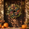 thumbnail image 5 of Halloween Wreath, Handcrafted Floral Garland, Velvet Bow Design, Halloween Wreaths For Front Door, Fall & Halloween Decor, 5 of 7