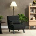 thumbnail image 2 of Costway Fauteuil-Lit Convertible Pliant à 6 Positions, Fauteuil Lounge Canapé avec Oreiller, Noir, 2 of 10