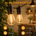 104FT Solar String Lights Outdoor Waterproof Patio Light With Dimmable ...