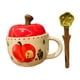 thumbnail image 1 of Taza de café de cerámica, taza de café creativa, reutilizable, taza de mañana, 420 ml con tapa y cuchara Oso, 1 of 9