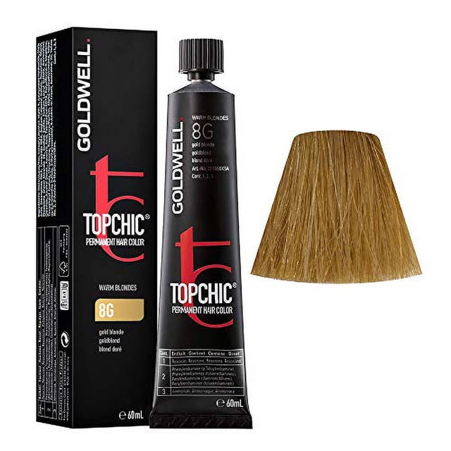 Color de cabello Goldwell Topchic, rubio dorado 8g, 2.03 oz