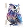 thumbnail image 2 of Colorful Owl Ring Binder Notebook Journey Note Diary College Ruled Spiral Notebook Study Loose Leaf Paper A5 60 Pages, 2 of 8