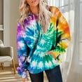 thumbnail image 4 of NuoCaiYun Ladies Hoodies, Women'S Fall Winter Tie-Dye Print Hooded Sweatshirt Long Tops Long Sleeve with Pocket, 4 of 6