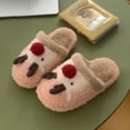 thumbnail image 4 of Pantuflas De Interior Peludas Zapatillas navideñas de piel esponjosa Alce de dibujos animados Lindos artículos para el hogar (Rosa 36-37), 4 of 7