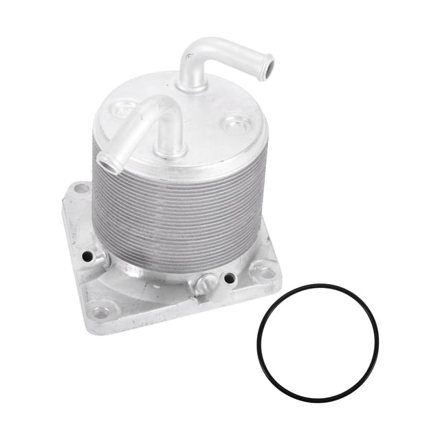Enfriador de aceite del motor Unique Bargains para Nissan Sentra 2007-2008, enfriador de aceite de transmisión con 1 juego de juntas O-ring No.59240340, aleación de aluminio, tono plateado, 1 juego