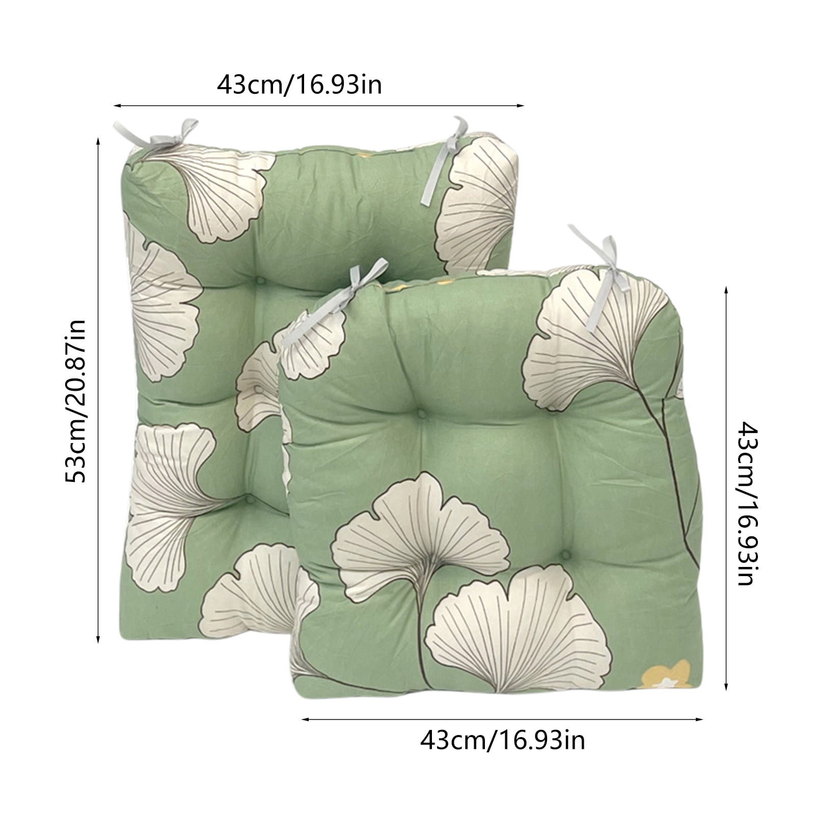 Waterproof Outdoor Chair Cushions, Rocking Chair or Wicker Chair Cushion with Ties, for Garden Chairs, Patio Furniture, Green