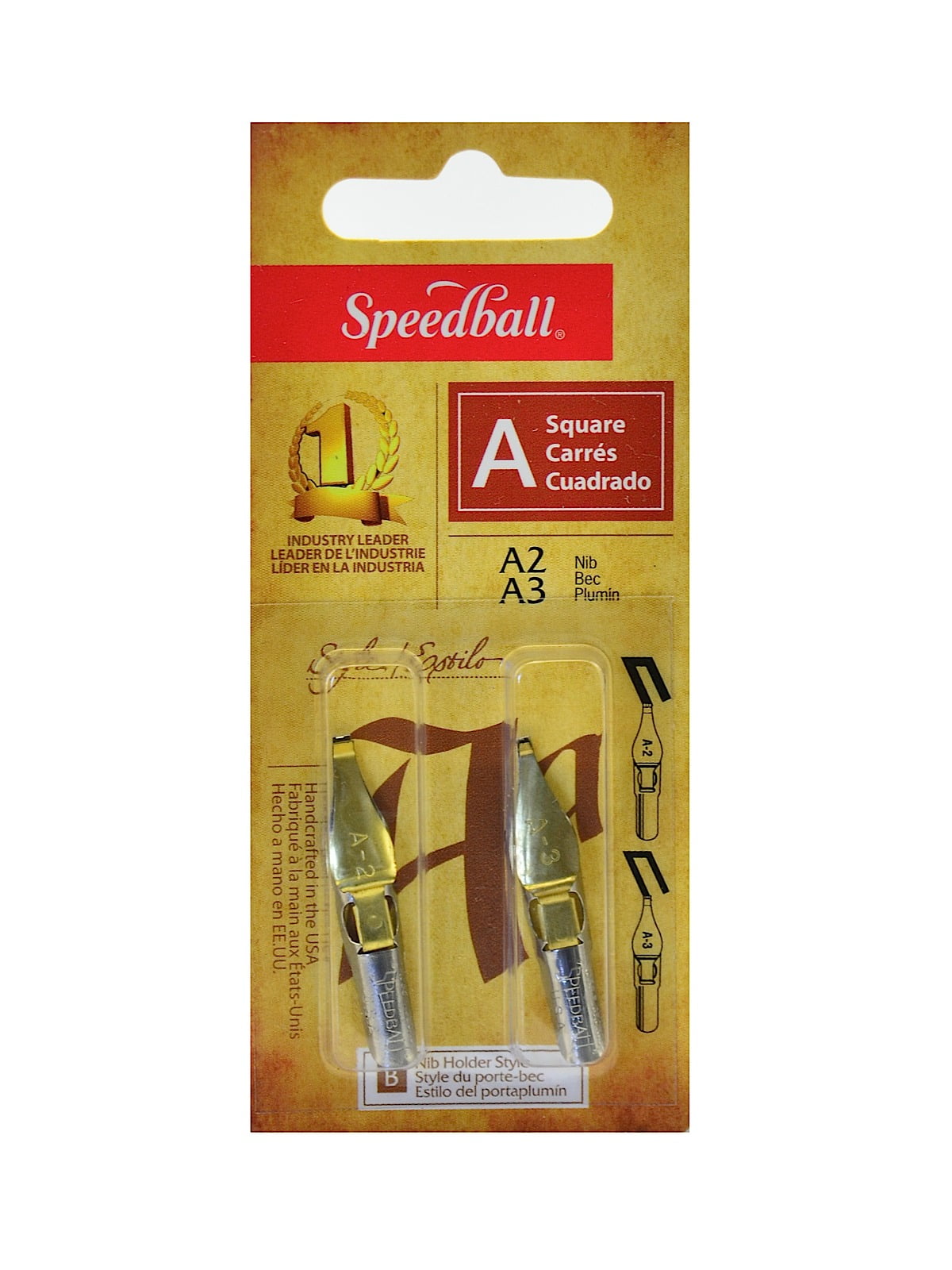 Lettering and Drawing Square Pen Nibs A Style A-2/A-3, pack of 2 (pack of 6)