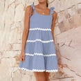 thumbnail image 3 of Wiyuqeen Spaghetti Tie Strap Tank Dresses Women Dressy Casual RIC Rac Trim Midi Sundresses Ladies Summer Loose Sleeveless Square Neck Beach Dresses, 3 of 8