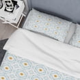 thumbnail image 4 of Designart 'Retro Minimal Patttern in Orange And Bluye' Mid-Century Modern Duvet Cover Set, 4 of 4