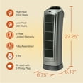 thumbnail image 6 of Lasko 22" 1500W Oscillating Ceramic Electric Tower Space Heater with Remote, Gray, 5538, New, 6 of 15
