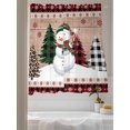 thumbnail image 3 of Christmas Snowman Sheer Curtains 63 Inch Long 2 Panels, Xmas Tree Snowflake Wood Grain Light Filtering Rod Pocket Semi Sheer Curtains, Sheer Voile Drapes for Living Room Bedroom, 52"x63", 3 of 5