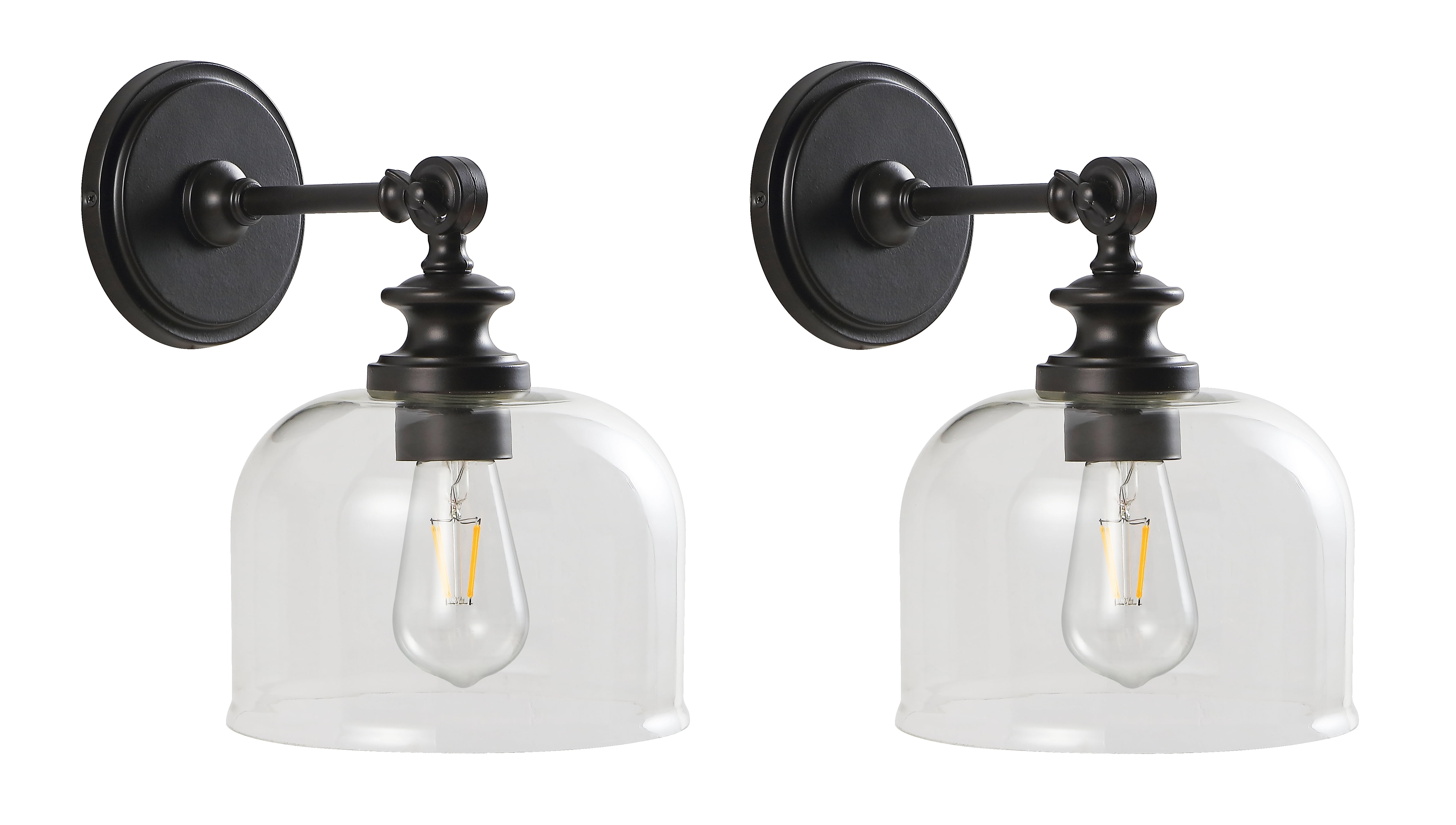 Safavieh Neri Rustic Wall Sconce, Orb/Clear, Set of 2