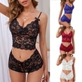 thumbnail image 2 of Lencería sexy, trajes de ropa interior para mujer, pantalones cortos negros, chaleco blanco de encaje sólido, camisola, Top de tubo, bragas con estampado de flores de Navidad Tan Jianjun unisex, 2 of 2