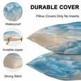 thumbnail image 6 of Outdoor Waterproof Pillow Covers Pack of 2, Abstract Gradient Beach Blue Water Ripple Scenery Decorative Throw Pillowcases Cushion Covers for Garden Patio Tent Sofa Couch, 26x26 inch, 6 of 8