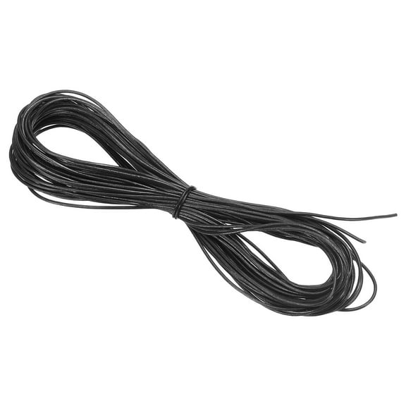 Uxcell Round Braided Leather Cord, 1mm Round Braided Leather Cord Rope for Crafts Jewelry Making, Black(10 Yards)