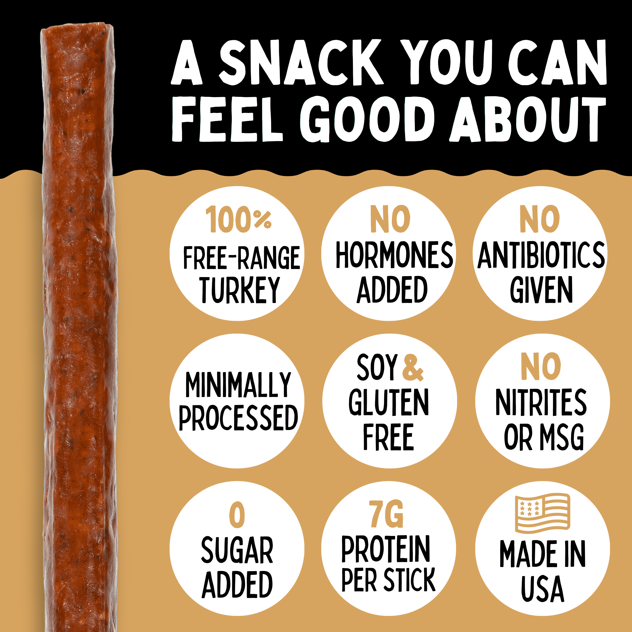 Sogo Snacks Savory Turkey Jerky Sticks Ketogenic No Sugar Low Carb Smoked Free Range 24 Count