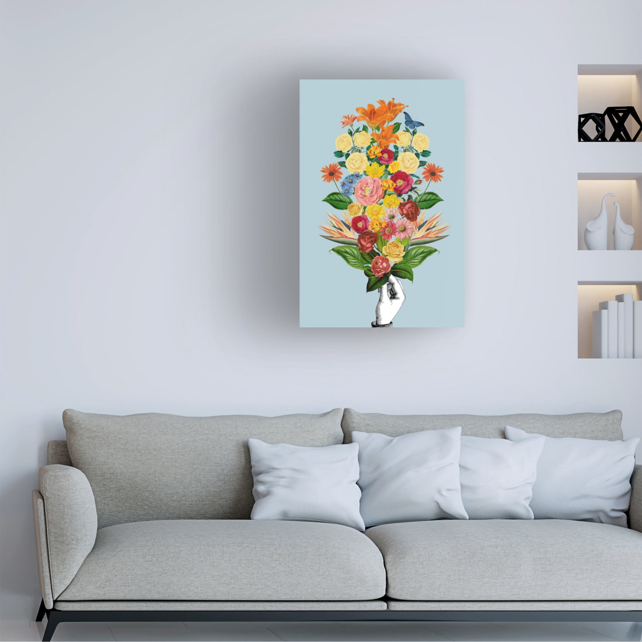 Trademark Fine Art Frida Floral Studio Botanical blue bouquet Canvas Wall Art